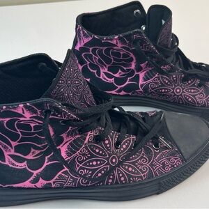 RAAD Custom Pink & Black Floral High Top Sneakers Size 13 | Skater  [000157]
